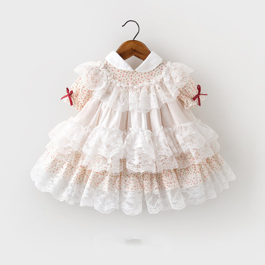 Vestido de cumpleaños de princesa Pettiskirt para bebé, lolita linda superoccidental