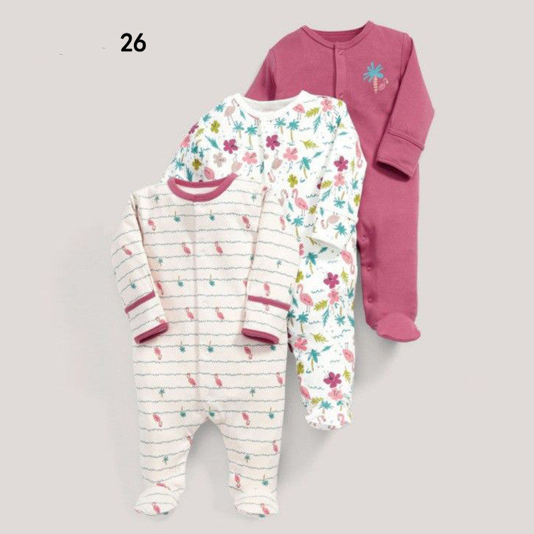 Three New Baby One Piece Rompers With Long Sleeves And Feet