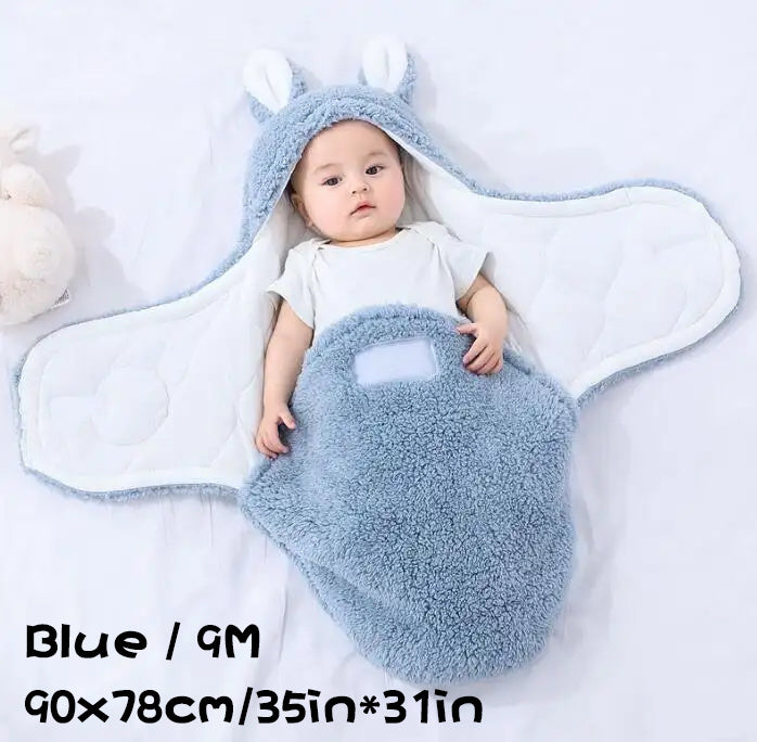 Saco de Dormir para Bebé Súper Suave, Manta para Recién Nacido de Lana Esponjosa, Mantas para Envolver, Envoltura para Bebés Unisex para Bebés Recién Nacidos, Niños, Niñas, con Función de Protección y Soporte para la Cabeza