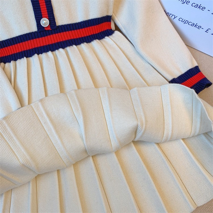 Robe tricotée Preppy d'automne pour fille