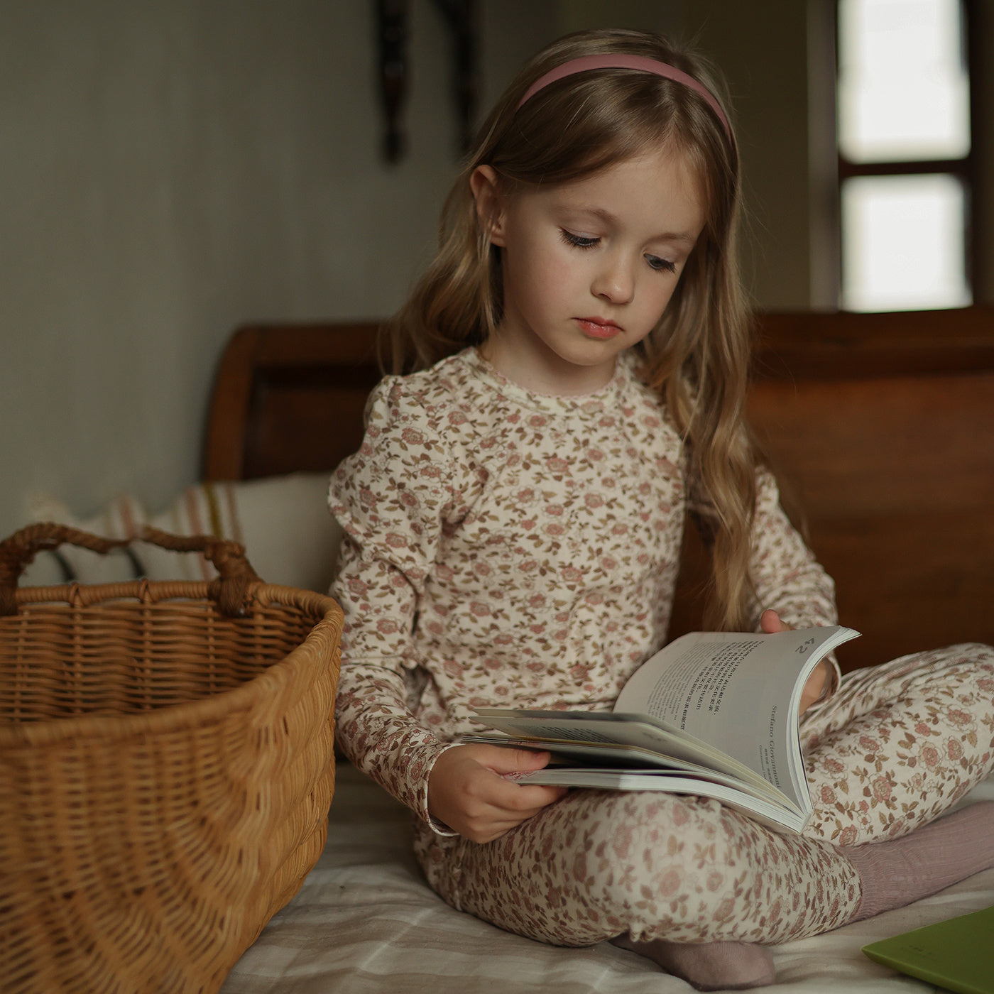 Ensemble de vêtements d'intérieur à fleurs pour fille, pur coton