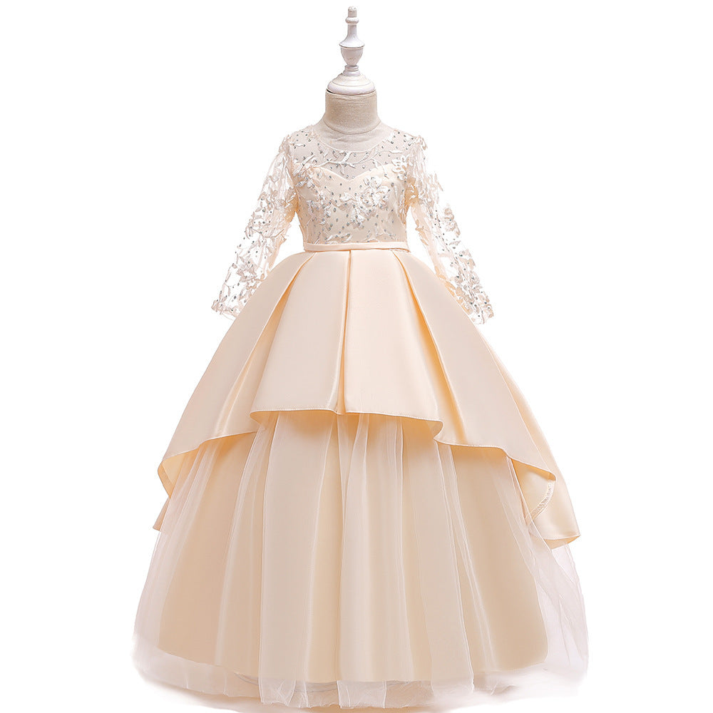 Children's Dress Princess Dress Mesh Flower Girl Western Style Wedding Dress