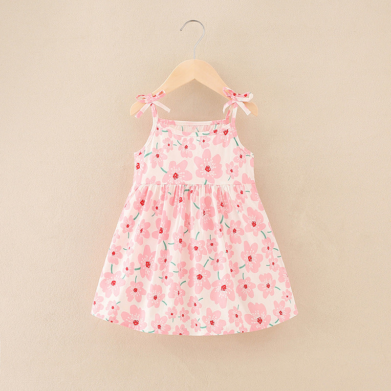 Girls' Princess Suspender Dress Children's Clothing Floral Skirt