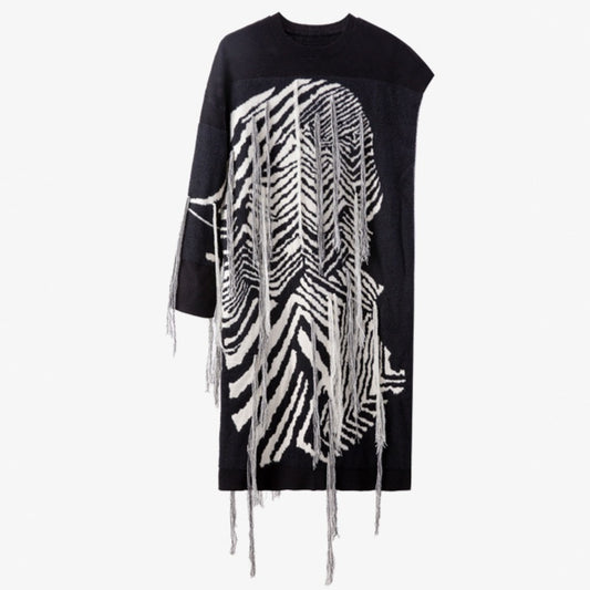 Women's Irregular Tassel Knitwear Dress