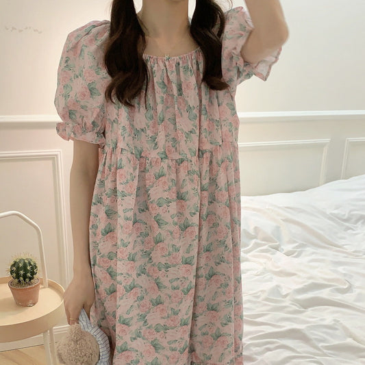 Women's Cotton Floral Homewear Dress