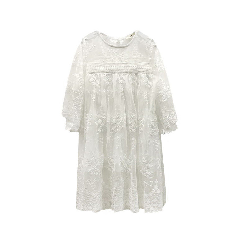 Children Girls Lace Mesh Princess Dress