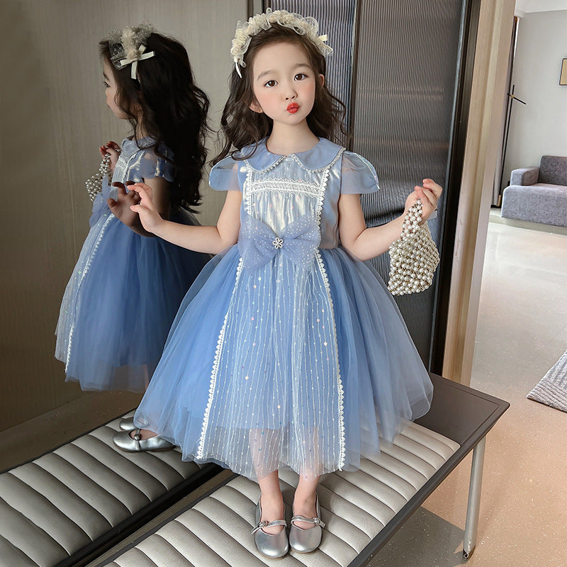 Children's Princess Cotton Dress Dress Doll Collar Embroidered Mesh