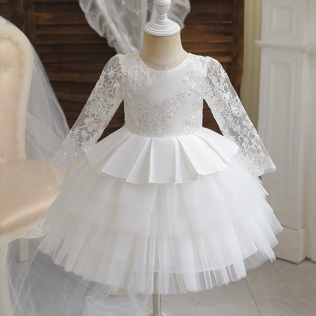 Robe d'anniversaire pour filles de 1 an, Costume de fleur de mariage en dentelle