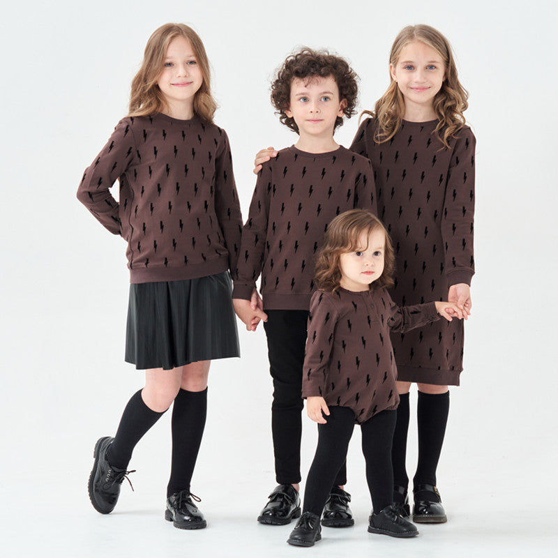 Children Fall Winter Cotton Terry Coffee Color Velvet