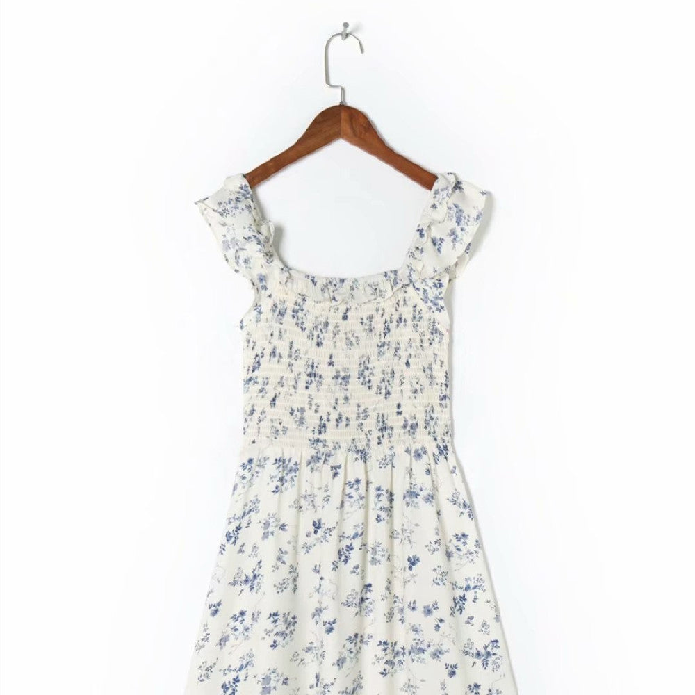 Vestido estampado floral vintage para mujer