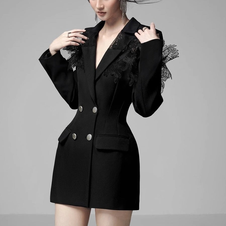 Slim-fit Three-dimensional Design Sense Heavy Industry Tight Waist Temperament Suit Dress