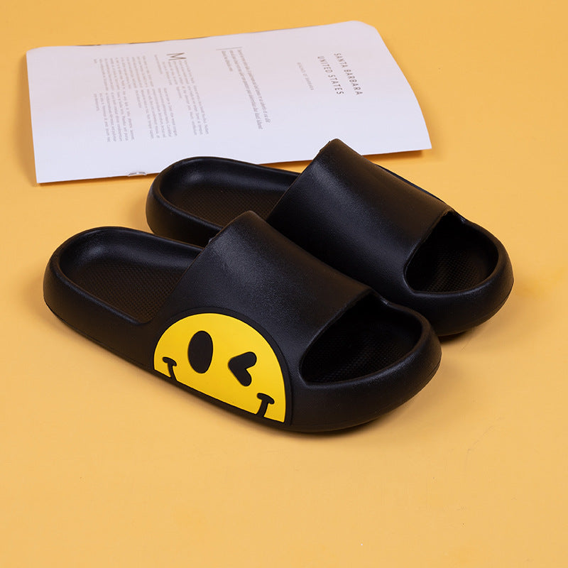 Cute Smiley Face Home Girls Boys Couple Parent-Child Summer Cartoon Smiley Sandals