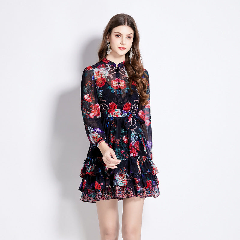 Robe Courte Femme Vacances Imprimé Floral