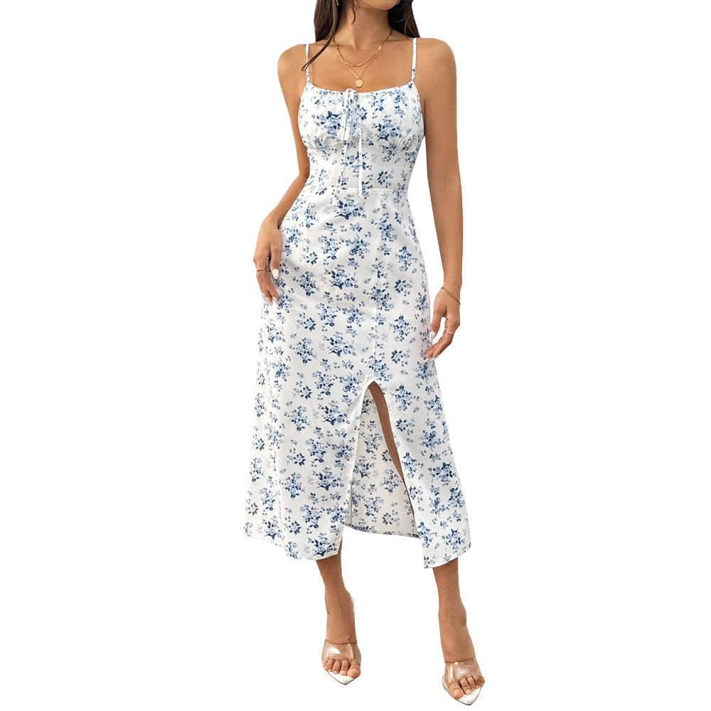 Vestido floral casual con tirantes a la moda para mujer