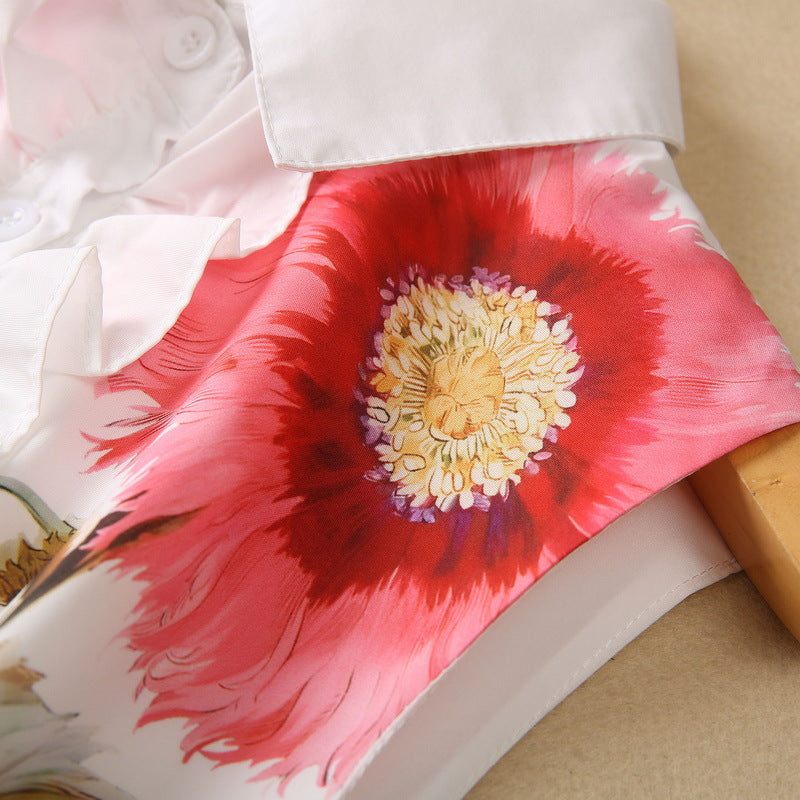 Vestido sin mangas con solapa de flores y colocación de orejas de madera