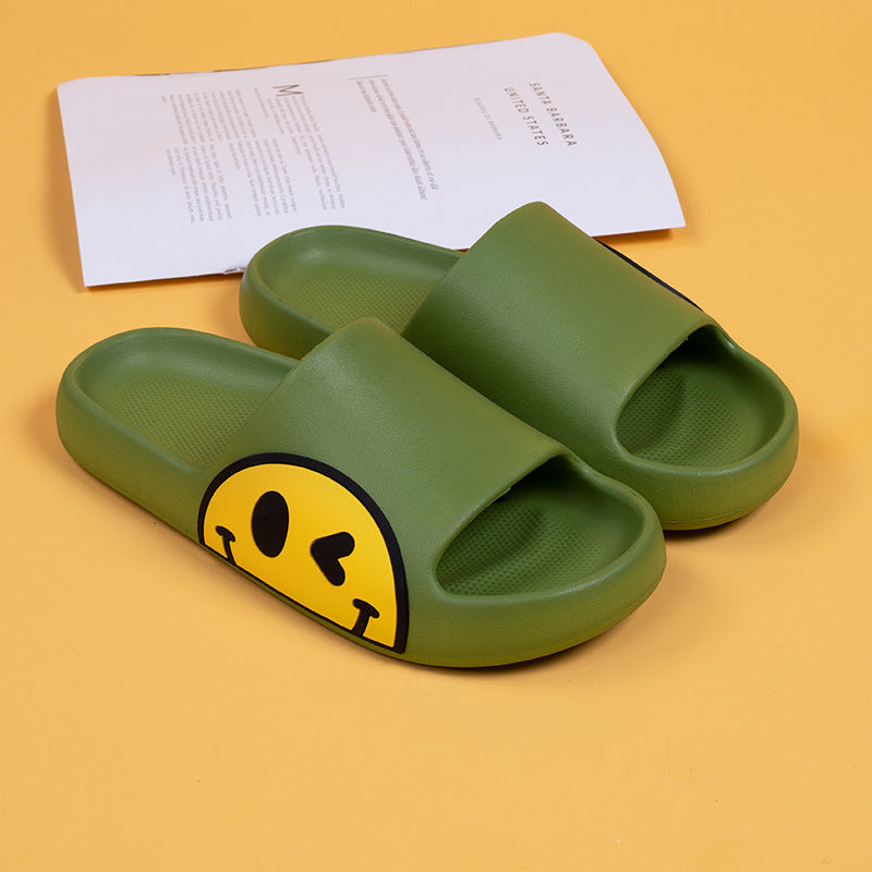 Cute Smiley Face Home Girls Boys Couple Parent-Child Summer Cartoon Smiley Sandals