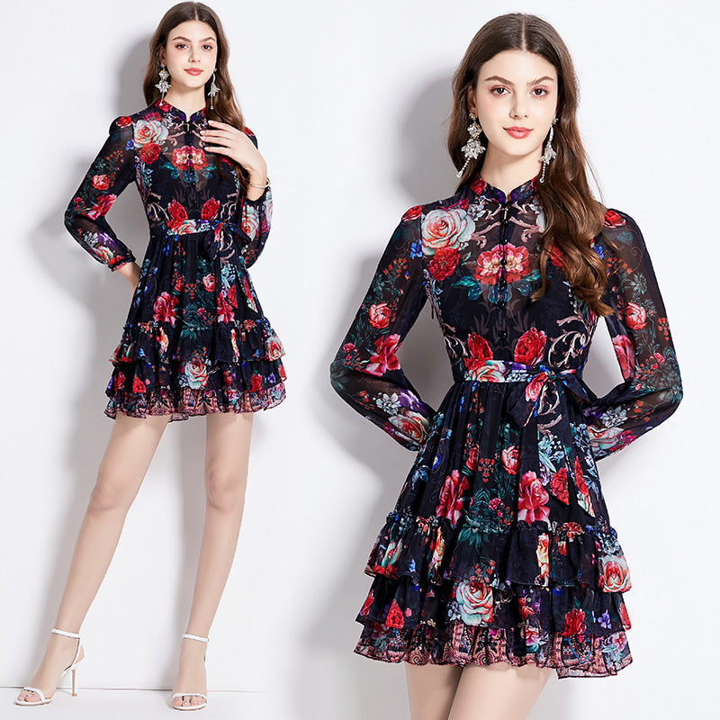 Robe Courte Femme Vacances Imprimé Floral