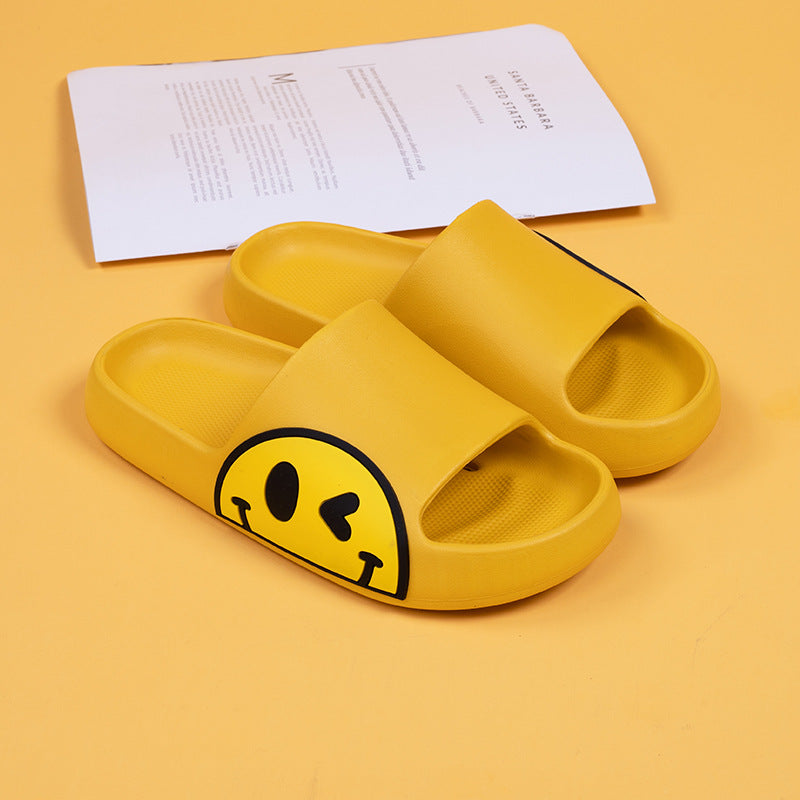 Cute Smiley Face Home Girls Boys Couple Parent-Child Summer Cartoon Smiley Sandals