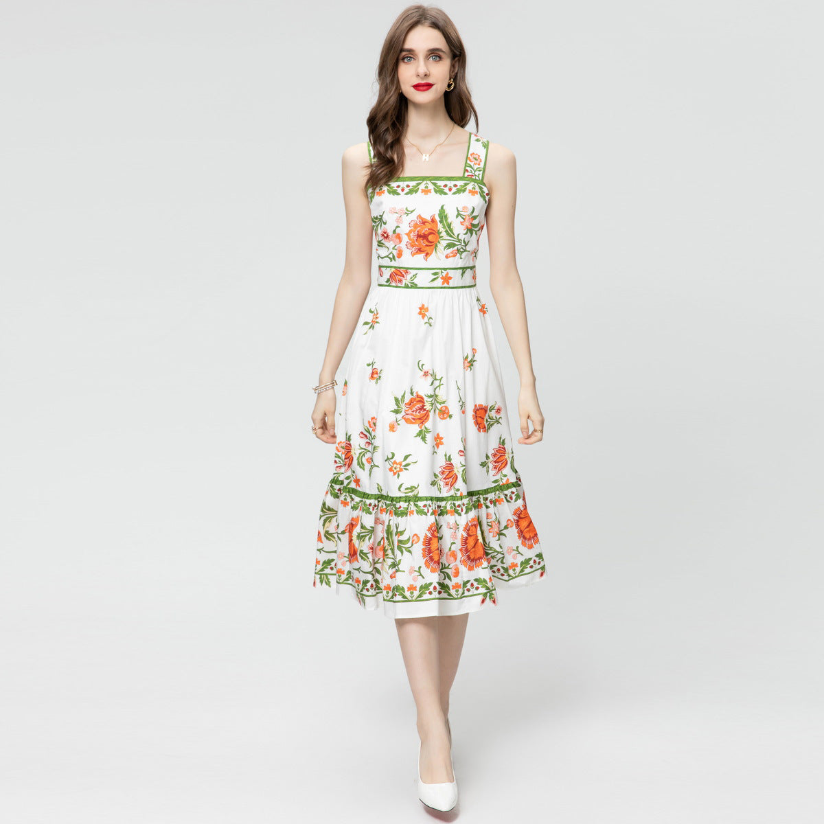 Robe en coton à imprimé floral