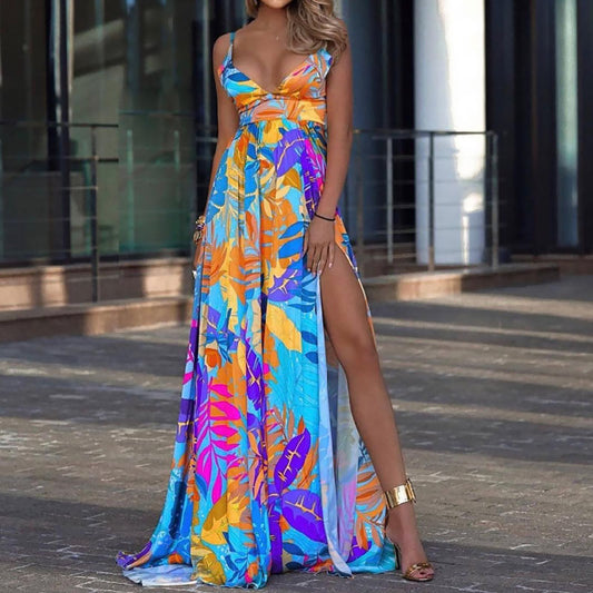 Vestido veraniego de primavera, nueva hoja, vestido elástico de cuatro lados, vestido bohemio con tirantes y hombros descubiertos, Top de tubo, vestido de fregona, vestidos largos bohemios para vacaciones