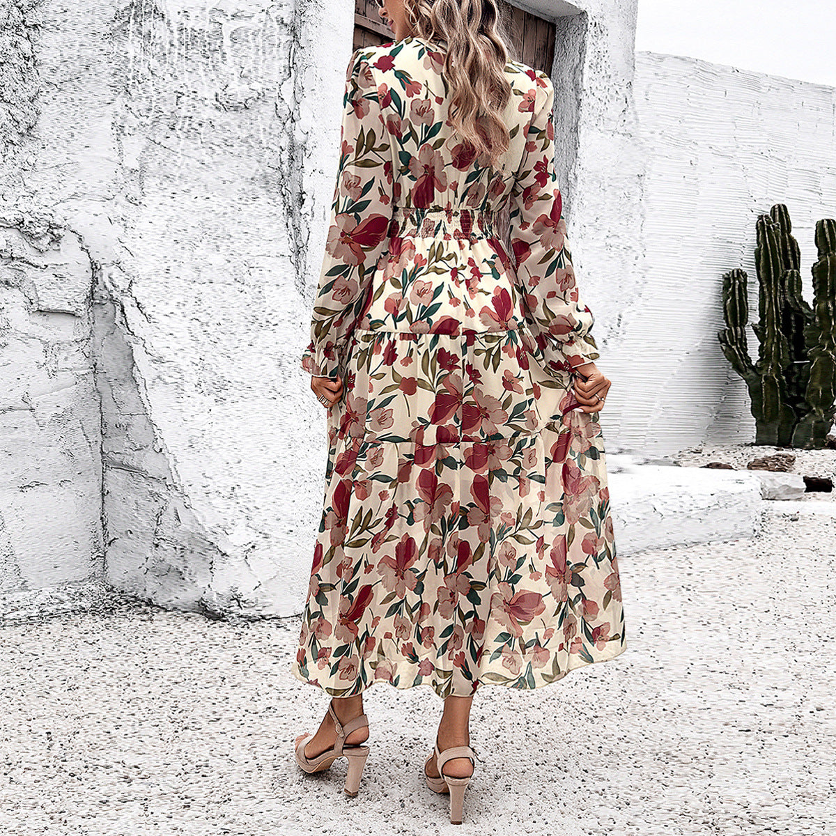 Robe décontractée à imprimé floral pour femmes, mode vacances