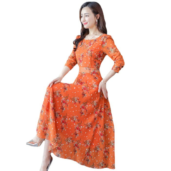 Robe florale ample et amincissante pour femmes, mode élégante