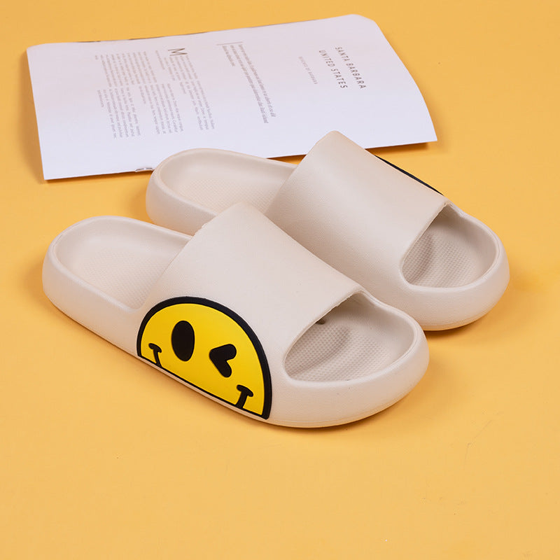 Cute Smiley Face Home Girls Boys Couple Parent-Child Summer Cartoon Smiley Sandals