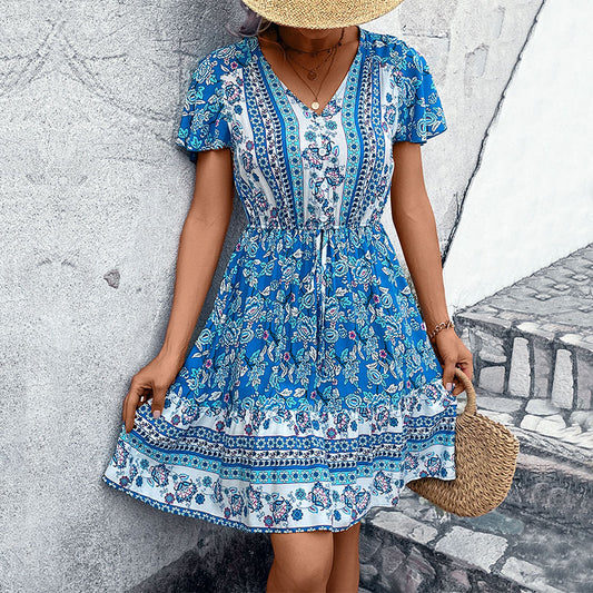 Vestido floral de moda nacional para mujer