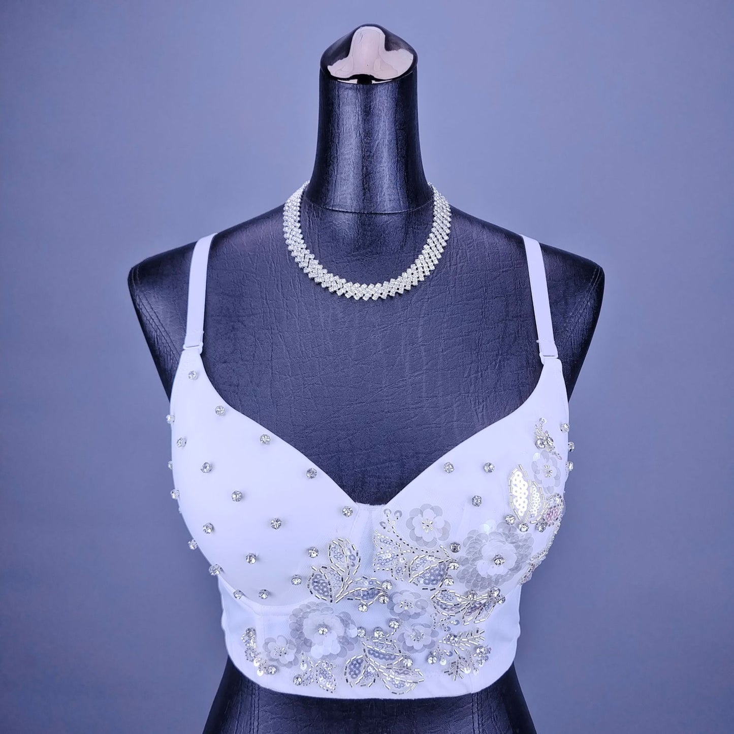 Luqiuguo Laminate Floral Diamond Camisole French Boning Corset Bra Outer Wear Anti Exposure Top