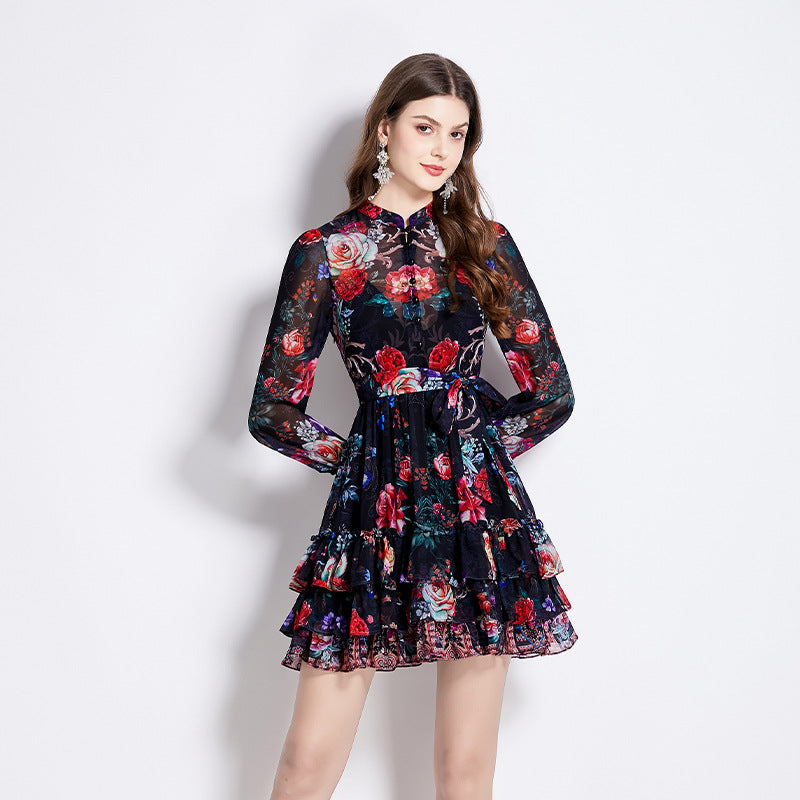 Robe Courte Femme Vacances Imprimé Floral