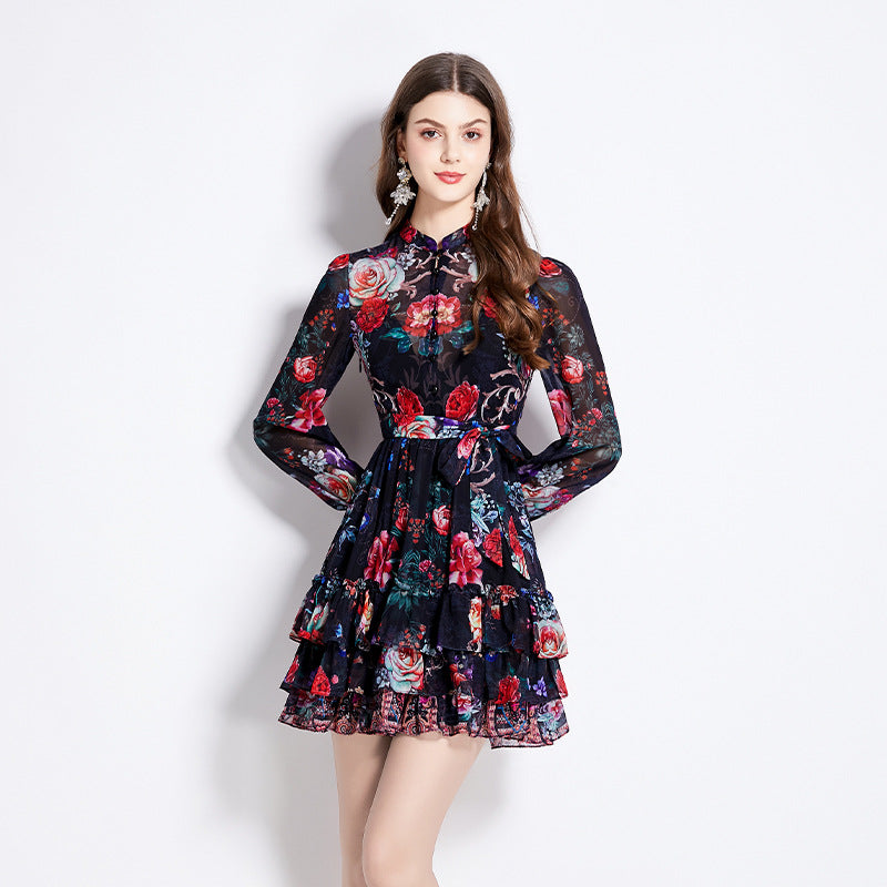 Robe Courte Femme Vacances Imprimé Floral