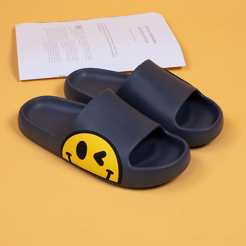 Cute Smiley Face Home Girls Boys Couple Parent-Child Summer Cartoon Smiley Sandals