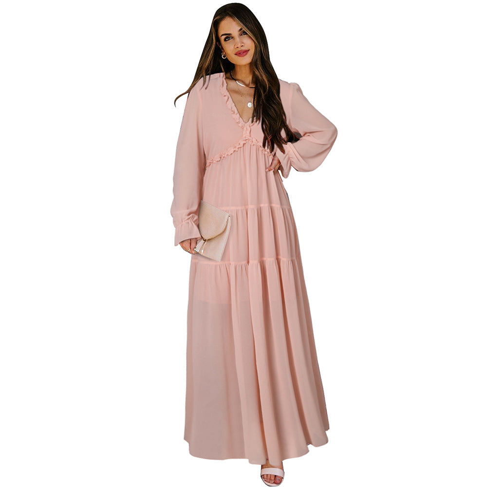 Robe fleurie en tulle pour femme Robe ample décontractée en mousseline de soie pour femme