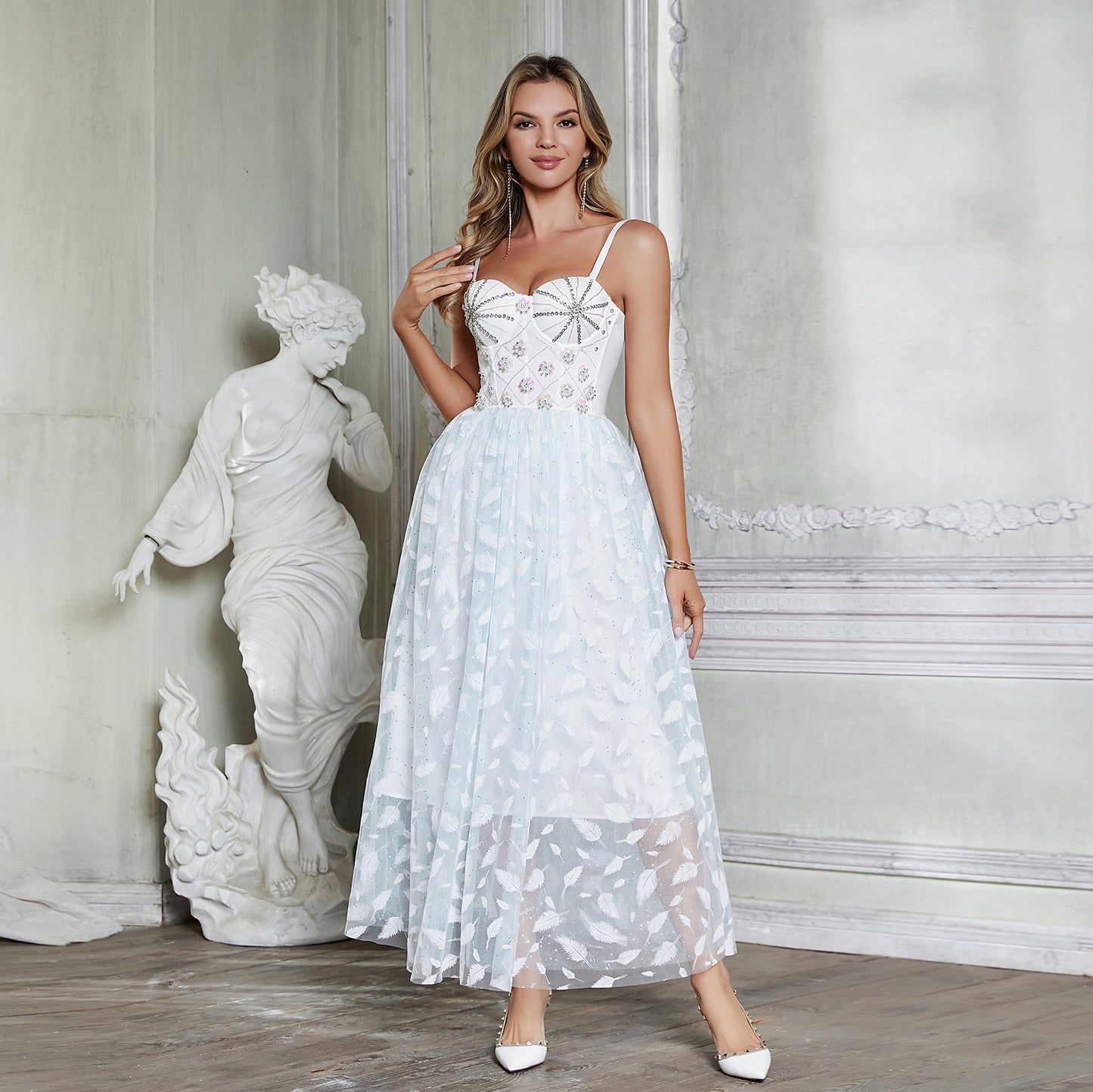 Robe de fée à fleurs tridimensionnelles, industrie lourde, bretelles désossées, Corset en Tulle, grande balançoire, robe d'air frais