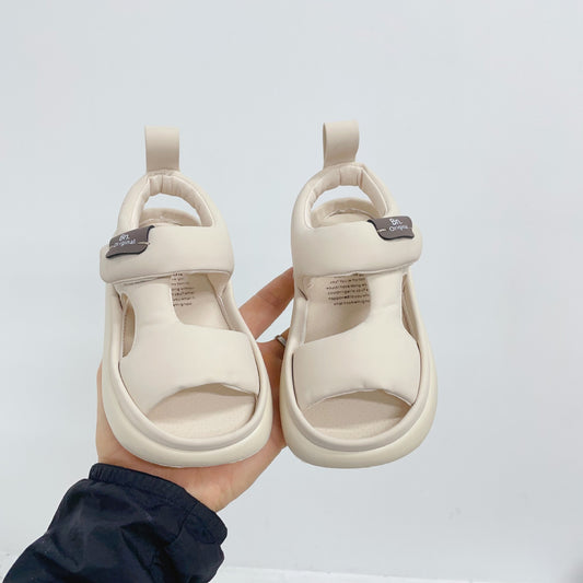 Baby Leisure Simple Pure Color Puff Beach Shoes