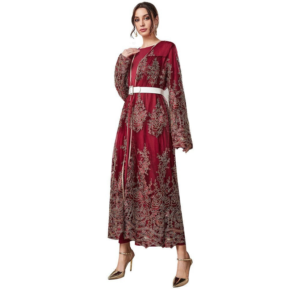 Autumn Dubai Arab Morocco Casual Mesh Skirt Set