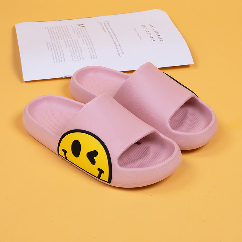 Cute Smiley Face Home Girls Boys Couple Parent-Child Summer Cartoon Smiley Sandals