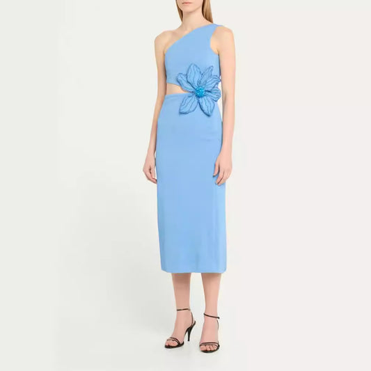 Robe à fleurs Sexy pour femmes, coupe cintrée, amincissante, à bandes, Niche, asymétrique épaule dénudée, sans manches, printemps été