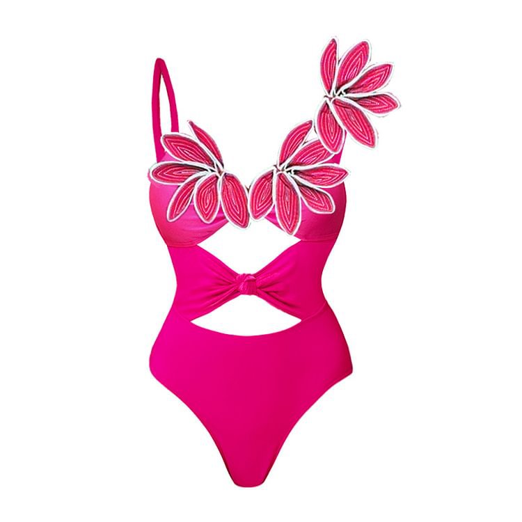 Maillot de bain à découpes florales 3D pour femmes