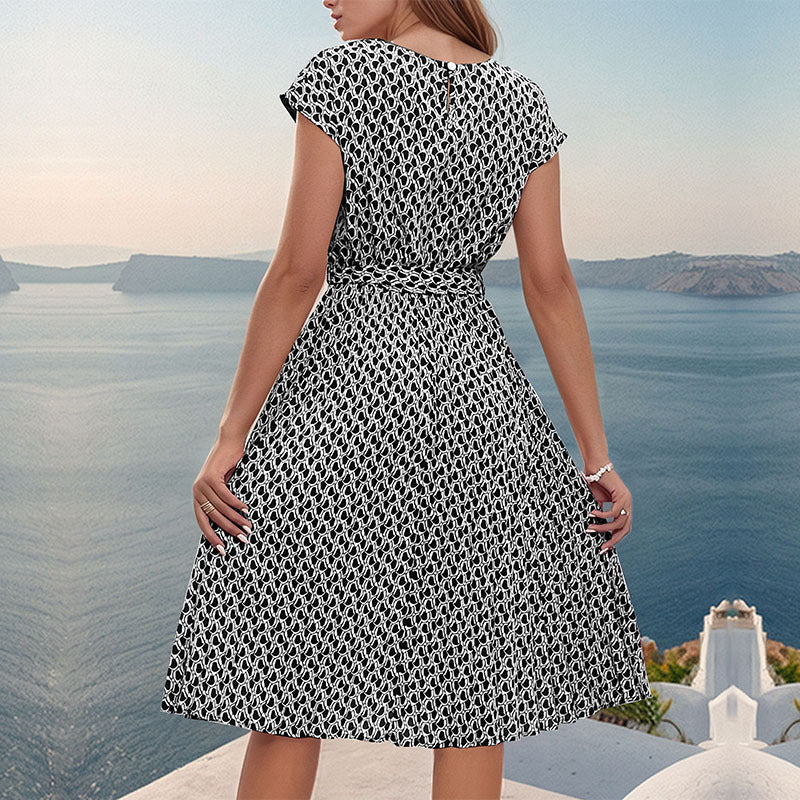 Vestido plisado estampado de verano para mujer