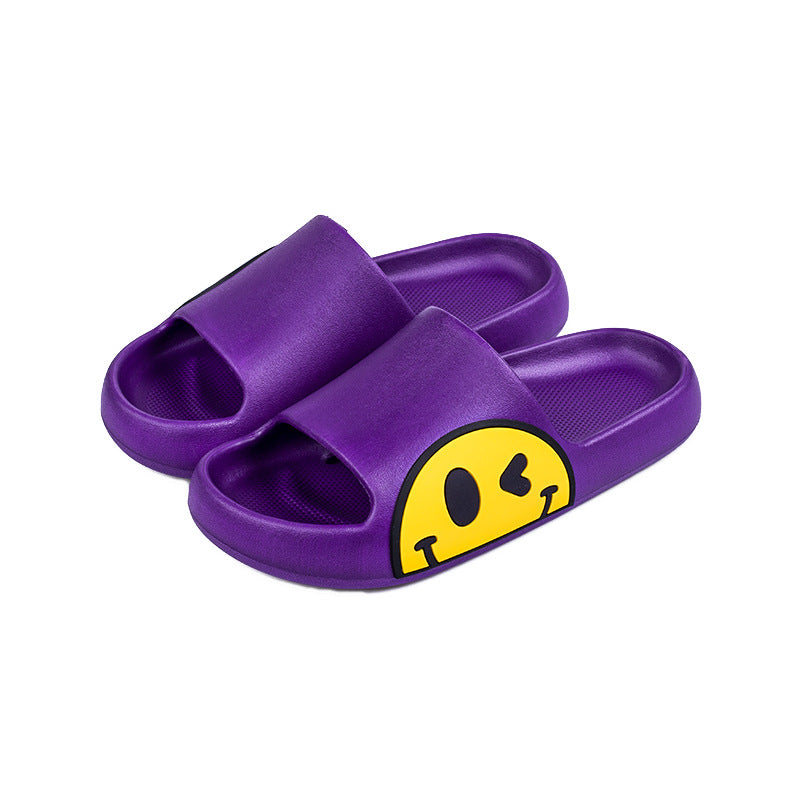 Cute Smiley Face Home Girls Boys Couple Parent-Child Summer Cartoon Smiley Sandals