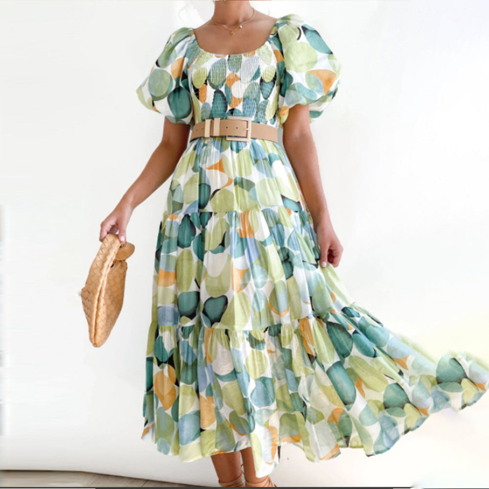 Women's Clothing Floral-print Off-shoulder Loose Dress