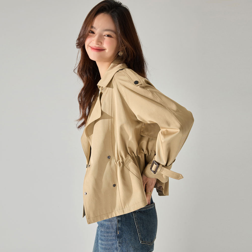 Comfortable Cotton, Not Easy To Wrinkle, Good Texture, Short Trench Coat