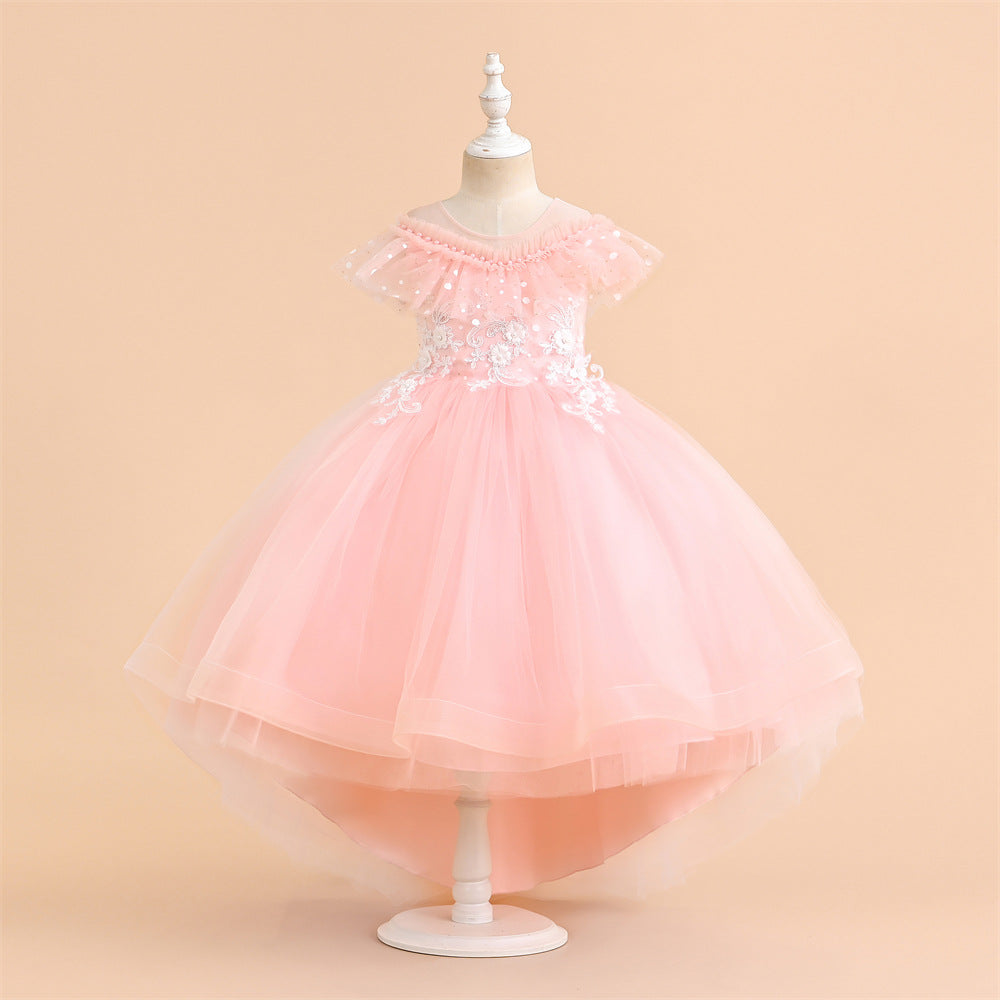 Robe d'été pour filles à fleurs, haut de gamme, européenne et américaine, défilé de Performance de Piano, pour enfants