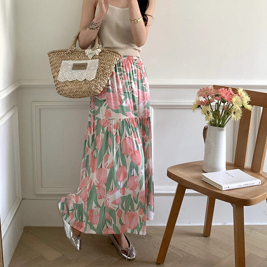 Robe de maison élégante en soie et coton à fleurs pour femmes