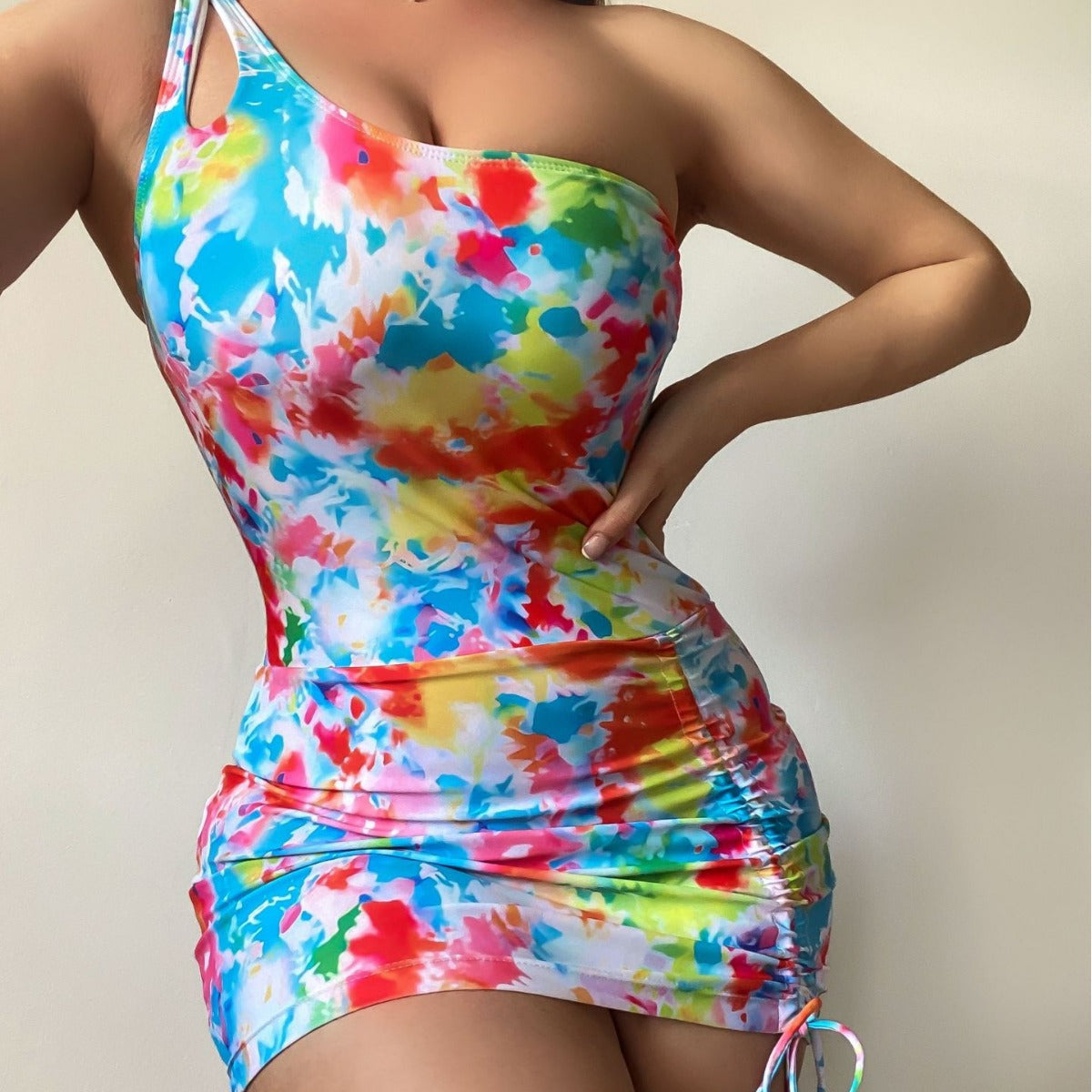 Maillot de bain une pièce sexy à imprimé floral Bikini Shencai