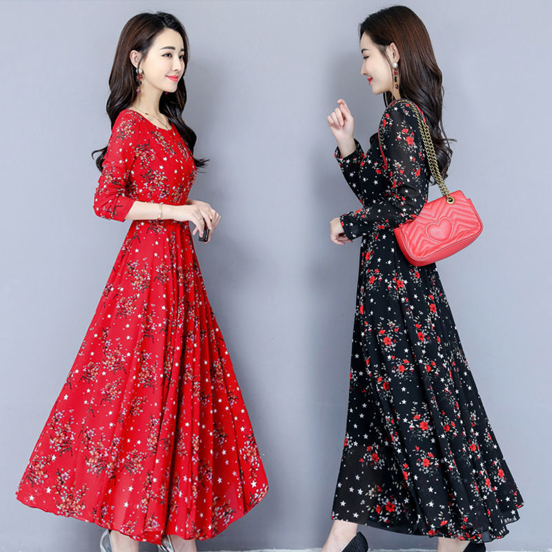 Robe florale ample et amincissante pour femmes, mode élégante