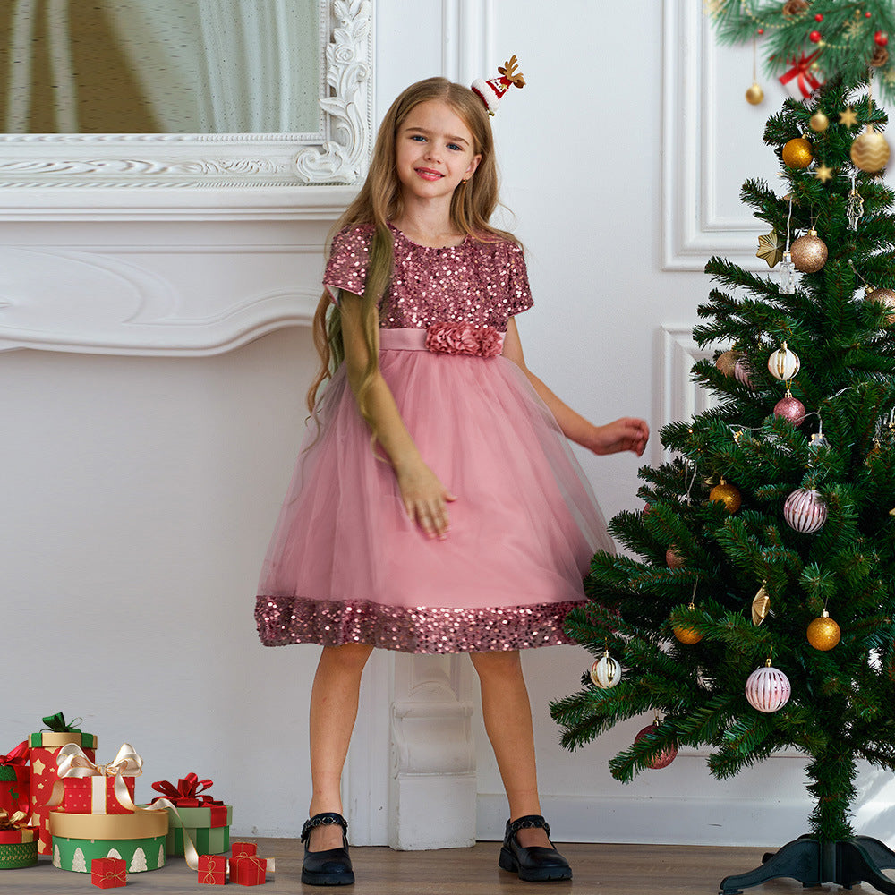 Robe tutu en tulle à paillettes à la mode pour filles