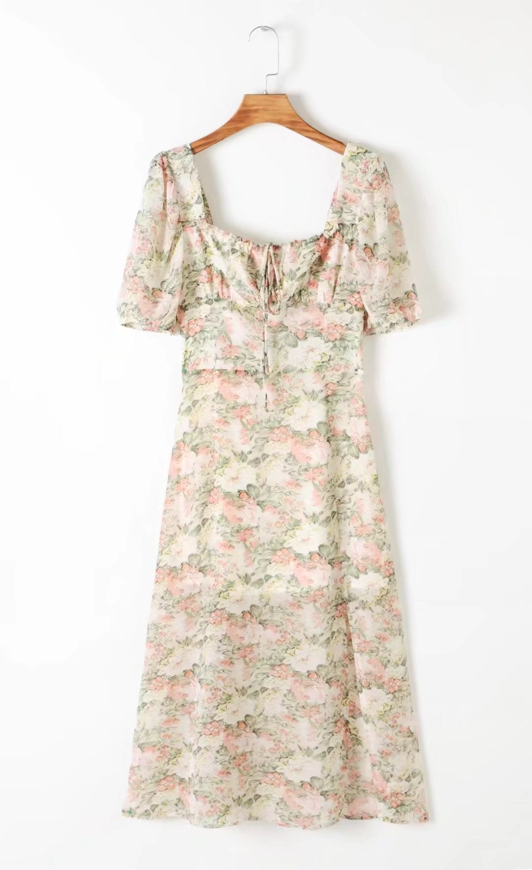 Vestido holgado con abertura y estampado floral para mujer, ropa de verano