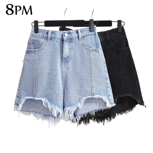 Femmes grande taille Jean Shorts effiloché ourlet brut déchiré Denim court Jean taille haute mignon en détresse Denim Shorts ouc1528